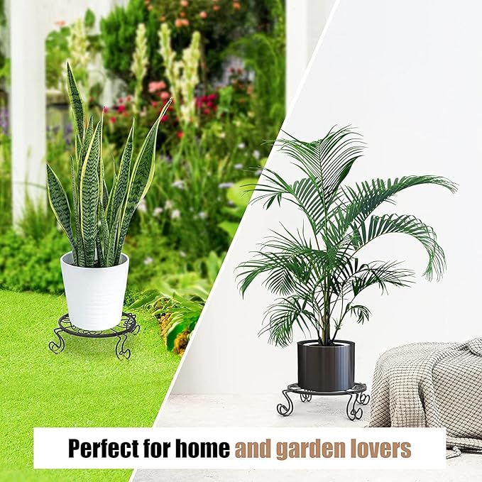 Metal Plant Stand Indoor/Outdoor, Low Corner Plant Stand, Decoration Small - Image 5