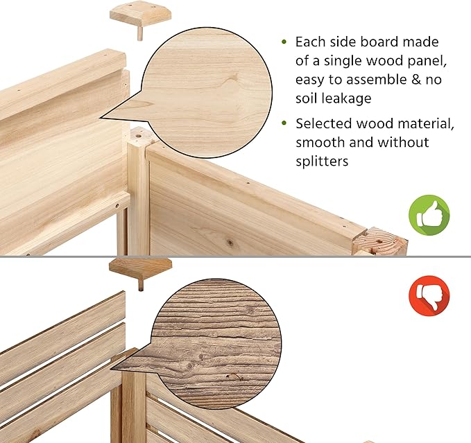 Yaheetech 42x23x33in Wooden Raised Garden Bed - Image 9
