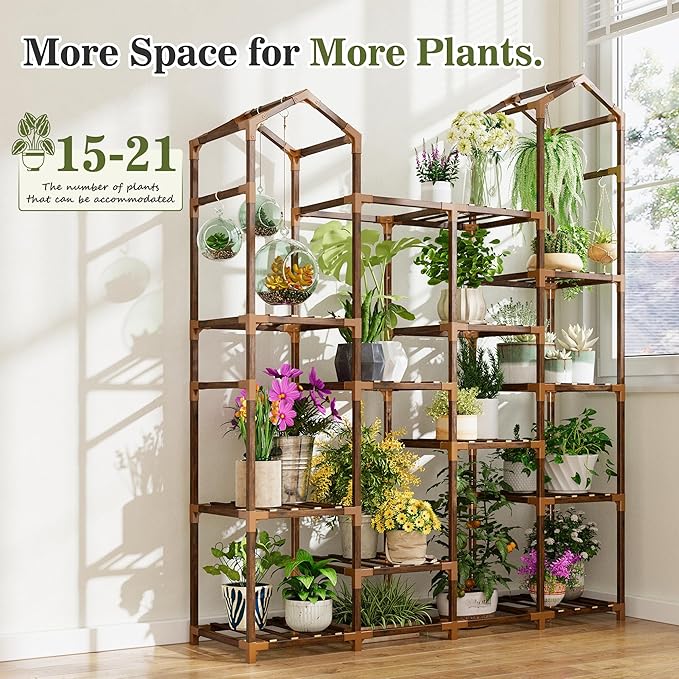 EnHomee Plant Stand Indoor Plant Stands Outdoor Tall Plant Shelf - Image 4