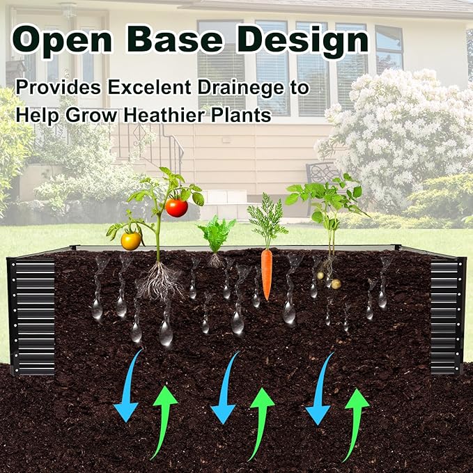 JERIA 8×4×2ft Galvanized Raised，Outdoor Metal Raised Garden Bed, Rectangular - Image 5