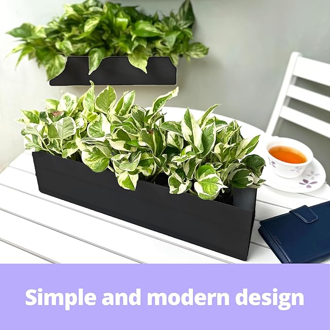 LaLaGreen Wall Planter Rectangular Metal Hanging Flower Pot - Image 4