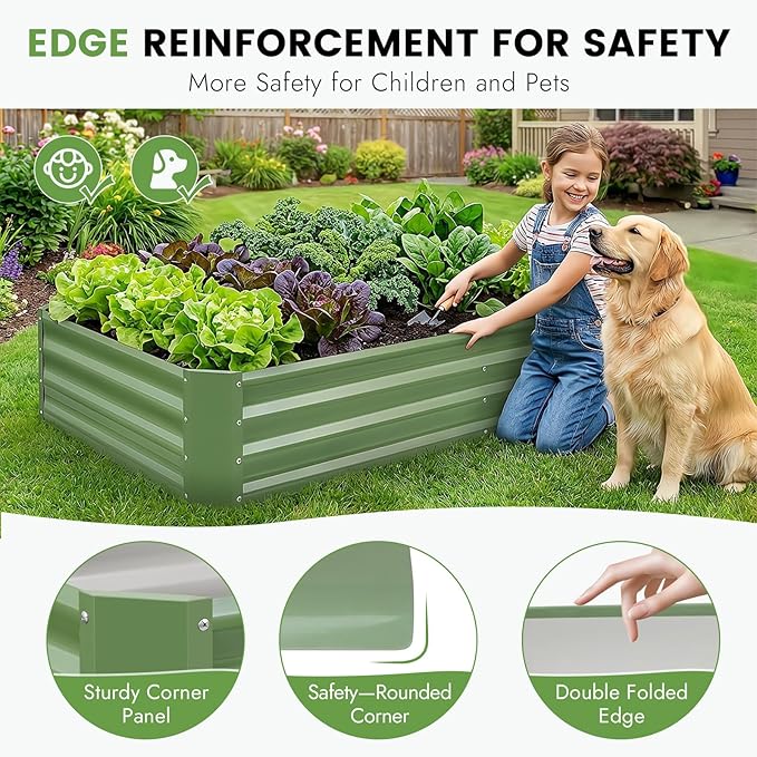 INNO STAGE 2Pcs Galvanized Raised Garden Bed Kit, Rust-Resistant & Easy Assembly - Image 7