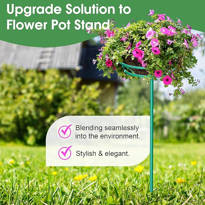 Tellingyou 2 Pack Adjustable Outdoor Flower Pot Stand, Metal Outdoor Plant - Image 4