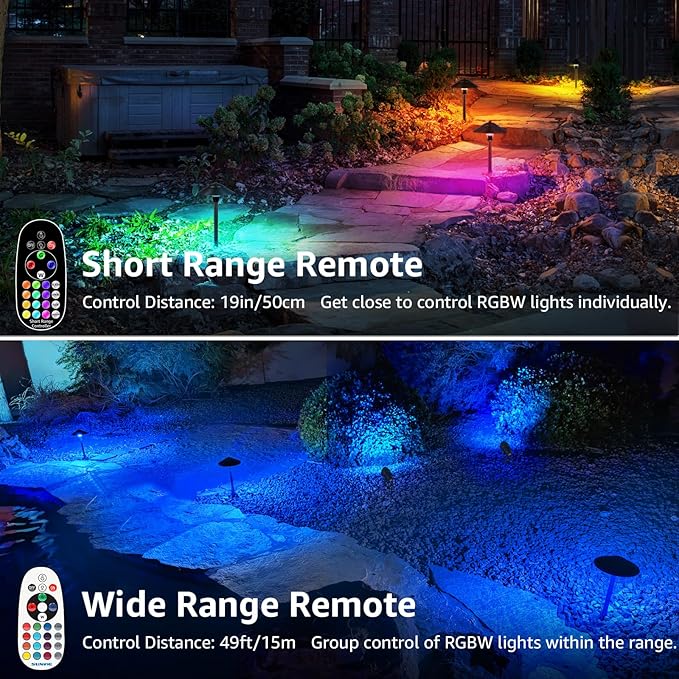 SUNVIE All-in-One RGBW Landscape Lighting Kit, 8 Pack Color Changing Low - Image 3