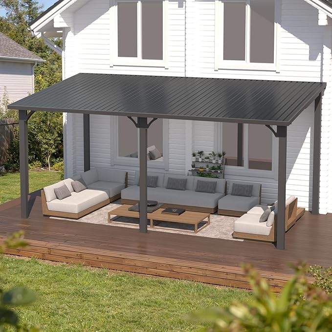 AECOJOY 8' x 16' Outdoor Hardtop Metal Gazebo - Image 5