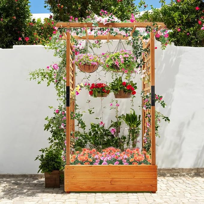 Raised Garden Bed Wooden Patio Planter - Image 2