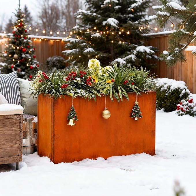 Corten Steel Outdoor Planter Box 32" x 15" x 24" - Image 4