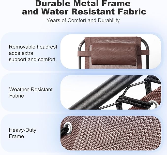 Nazhura Set of 2 Relaxing Recliners Patio Chairs Adjustable Steel Mesh Zero - Image 6