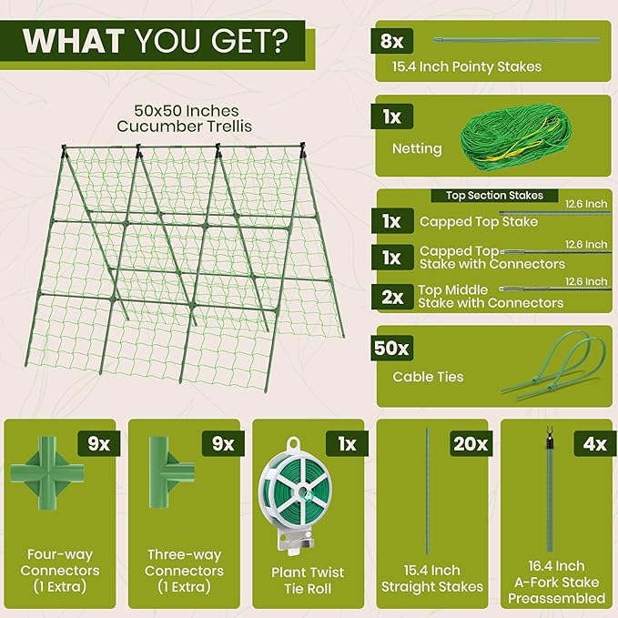 50x50 Cucumber Trellis for Raised Bed - Image 2