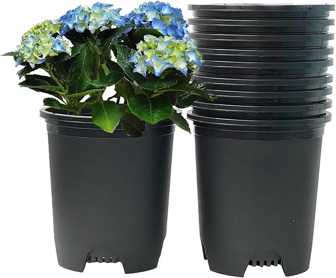 5 Gallon 10-Pack Nursery Pot Black Plastic Planters by CottaPlanters