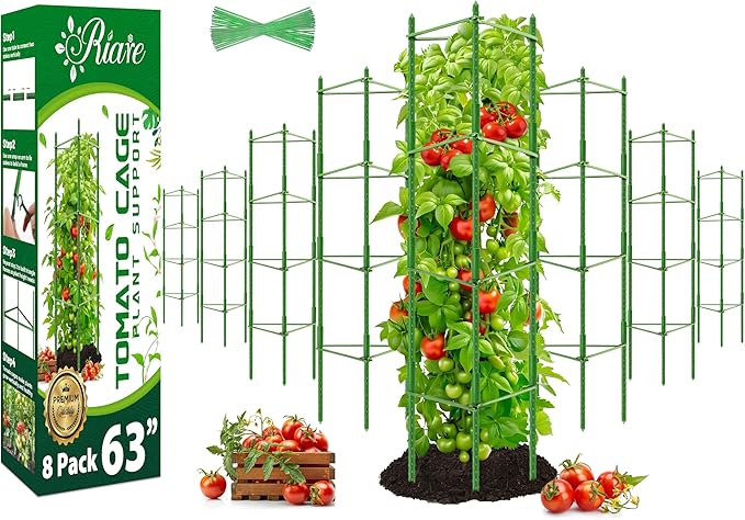 Riare 8 Pack 5.2 FT Tomato Cages by Riare
