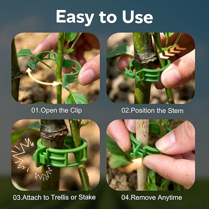 100pcs Tomato Clips for Climbing plants, Plastic Trellis Plant Support Clips - Image 7