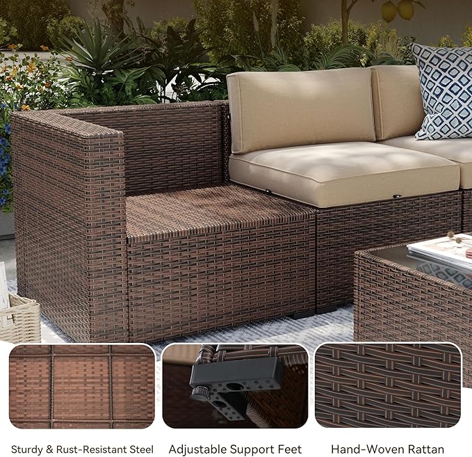 Aoxun Patio Furniture Sets, 10-Piece Outdoor Patio Furniture - Image 6