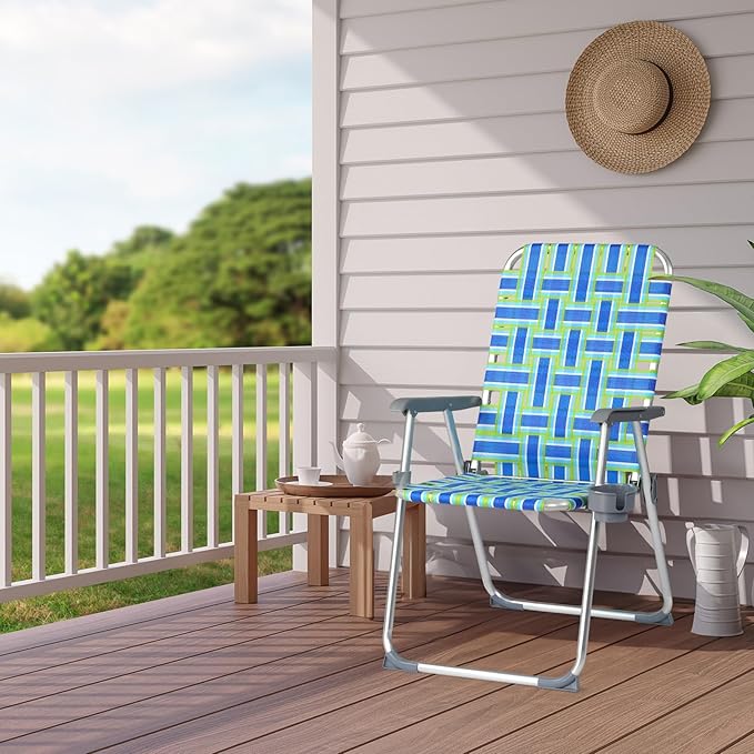 VINGLI Aluminum Patio Lawn Chairs Folding Set of 2 - Image 9