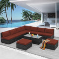 NICESOUL 11 Piece L Shape Patio Furniture Set, 29.3'' High Back Comfy Rattan by NICESOUL