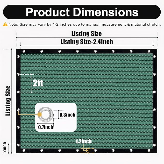 Artpuch 90% Sun Shade Cloth, 10 x 14 FT Pergola Shade Cover Canopy - Image 3