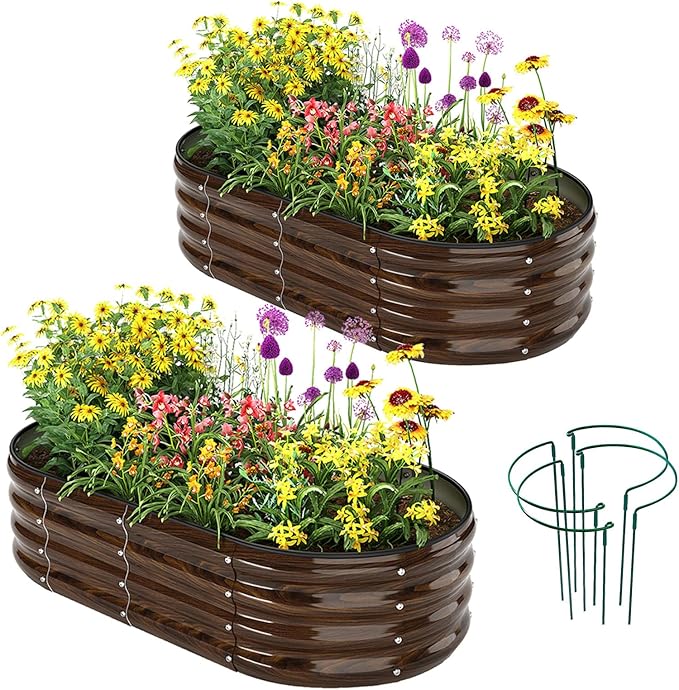 Galvanized Metal Raised Garden Bed Kit by ZFHgarden