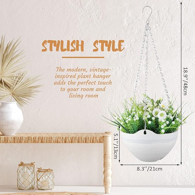 Zopeal 16 Pack Self Watering Hanging Planters 8 Inch Garden Flower Plant Pot - Image 2