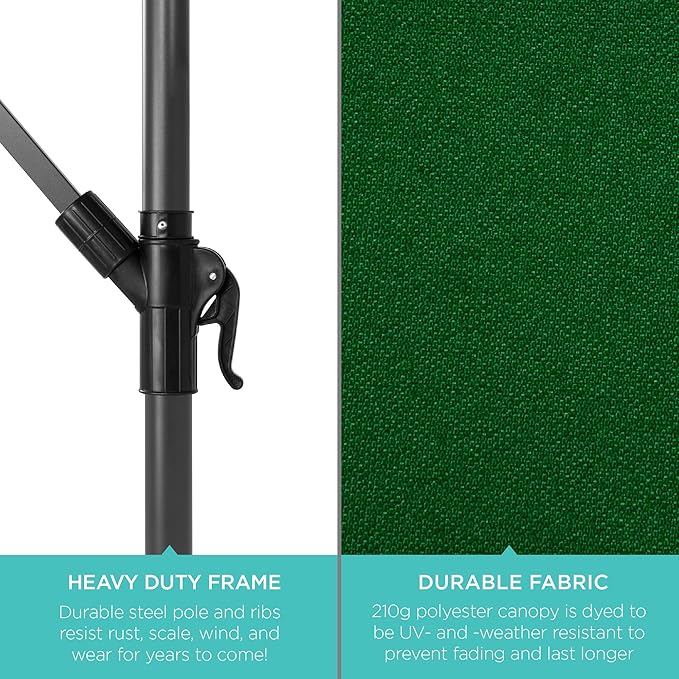Best Choice Products 10ft Solar LED Offset Cantilever Hanging Market Patio - Image 6
