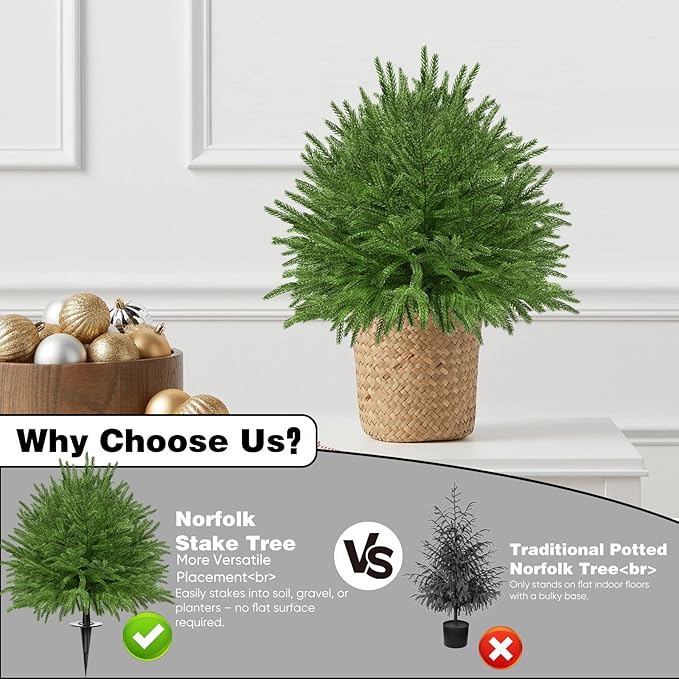 2 Set of 23.6" Artificial Norfolk Tree - Image 7