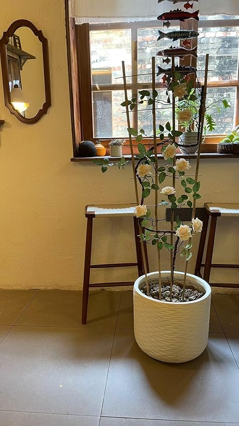 Natural Bamboo Trellis, Fan-Shaped Plant Support Trellis - Image 8