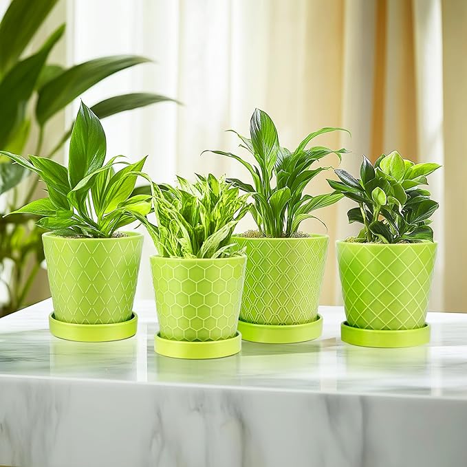 EFISPSS 5 Inch Ceramic Plant Pots Indoor, Planters - Image 6