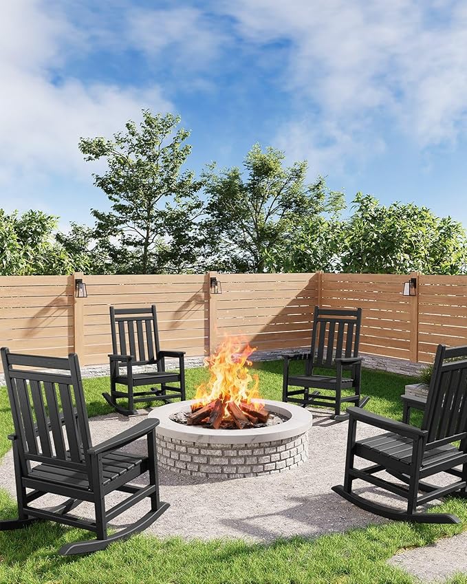 HDPE Rocking Chair Outdoor Set of 4 by Garvee