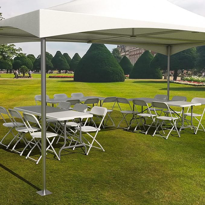 VINGLI 2 Pack White Plastic Folding Chair, Indoor Outdoor Portable Stackable - Image 8
