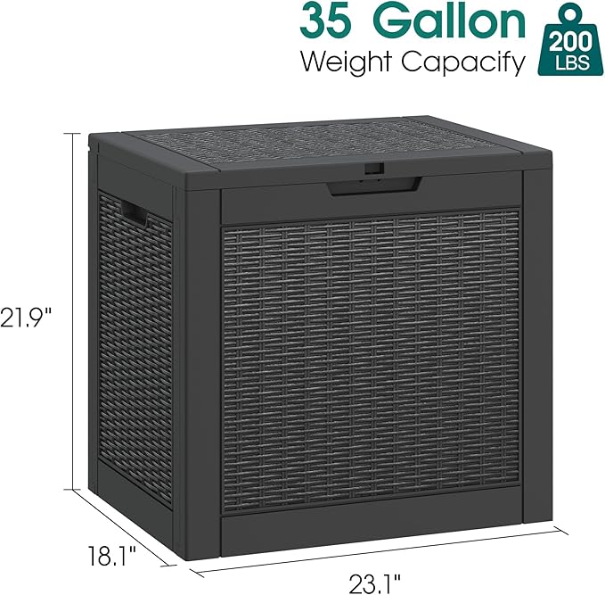 Outdoor Storage Box, Resin Deck Boxes Indoor and outdoor, Waterproof Storage - Image 2