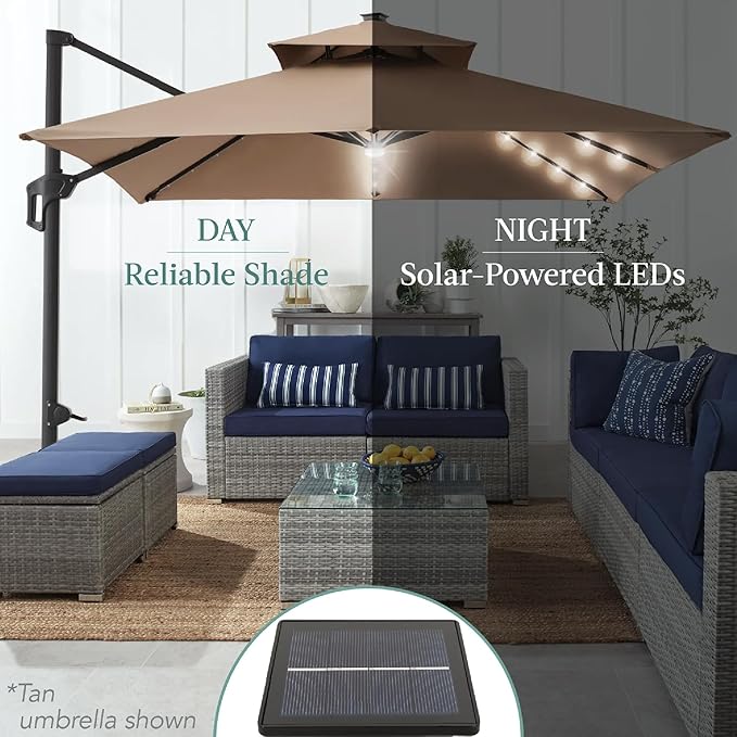 Best Choice Products 10x10ft Cantilever Patio Umbrella w/Base Included - Image 5