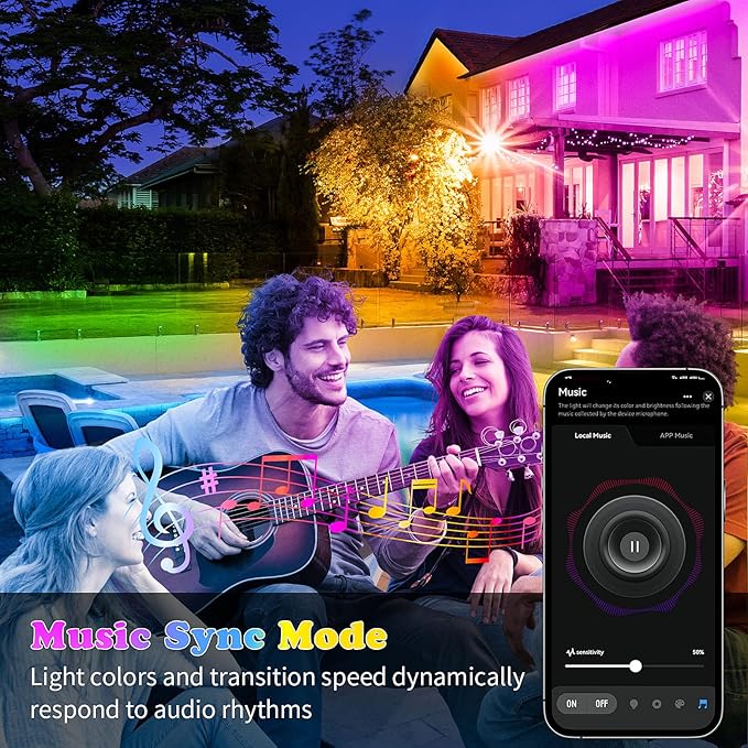 KSIPZE 100ft Outdoor led Strip Lights Waterproof IP68, RGB Outdoor led Lights - Image 3
