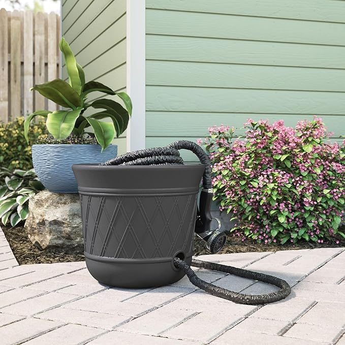 Suncast 8 Pack 14" x 12" Round Resin Decorative Weatherproof Outdoor Hideaway - Image 5