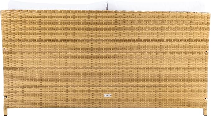 SAFAVIEH Outdoor Collection Cadeo Natural/White Cushion Daybed PAT7500D - Image 5