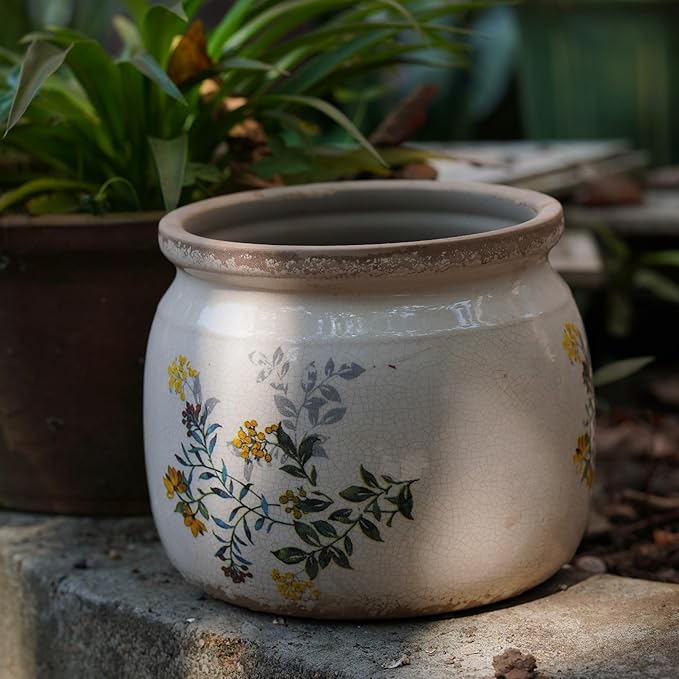 Vintage Ceramic Ice Crack Flower Pot - Image 6