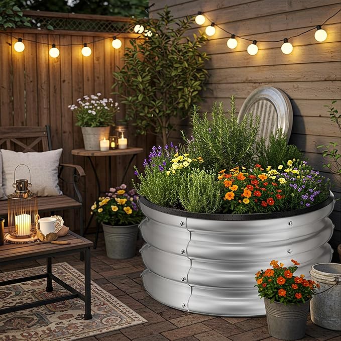 ZXZYHFTY Round Galvanized Raised Garden Bed kit, Round Large Metal Raised - Image 7