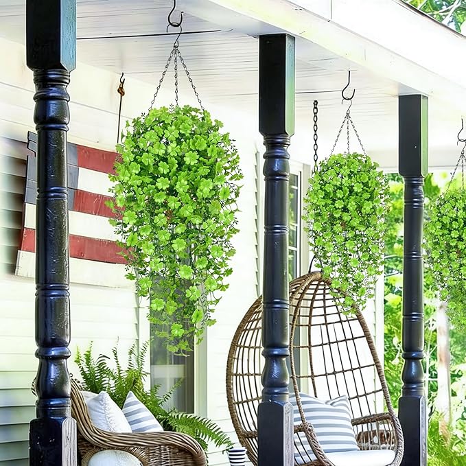 Waipfaru Artificial Hanging Four-leaf clover, Faux Ivy Pothos Vines Greenery - Image 8