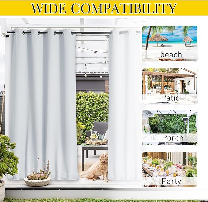 NICETOWN 2 Panels Outdoor Curtains - Image 5