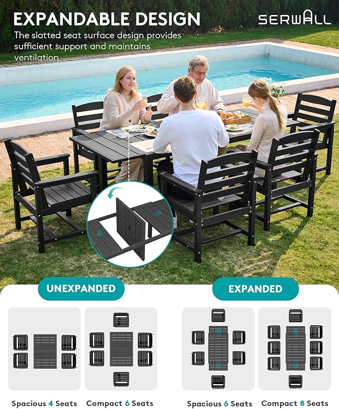 SERWALL Outdoor Expandable Dining Table 60" - Image 4