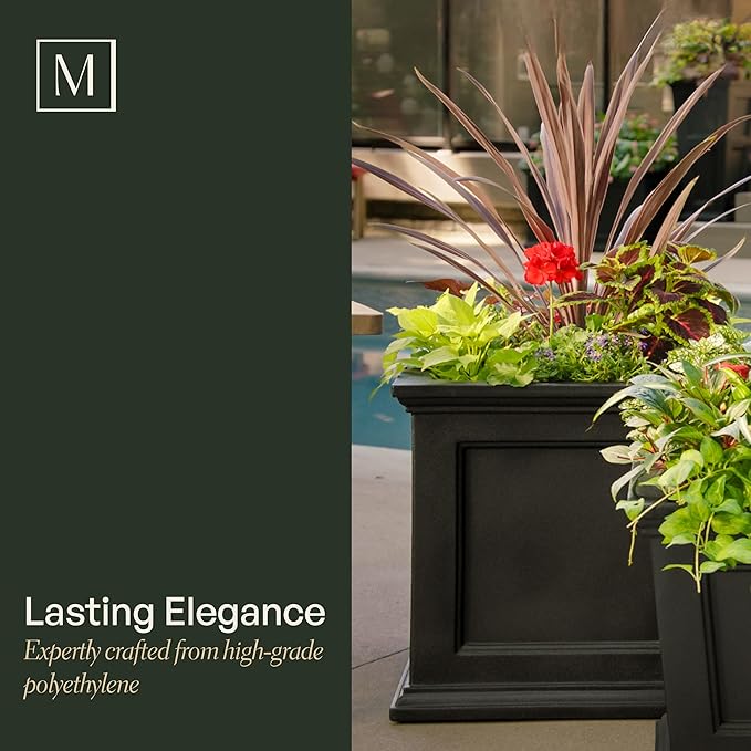 Mayne Fairfield 24-Inch Self Watering Square Planter Box, Weather-Resistant and - Image 5
