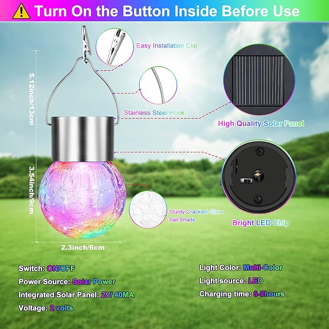 12Pack Outdoor Hanging Solar Lights - Image 6