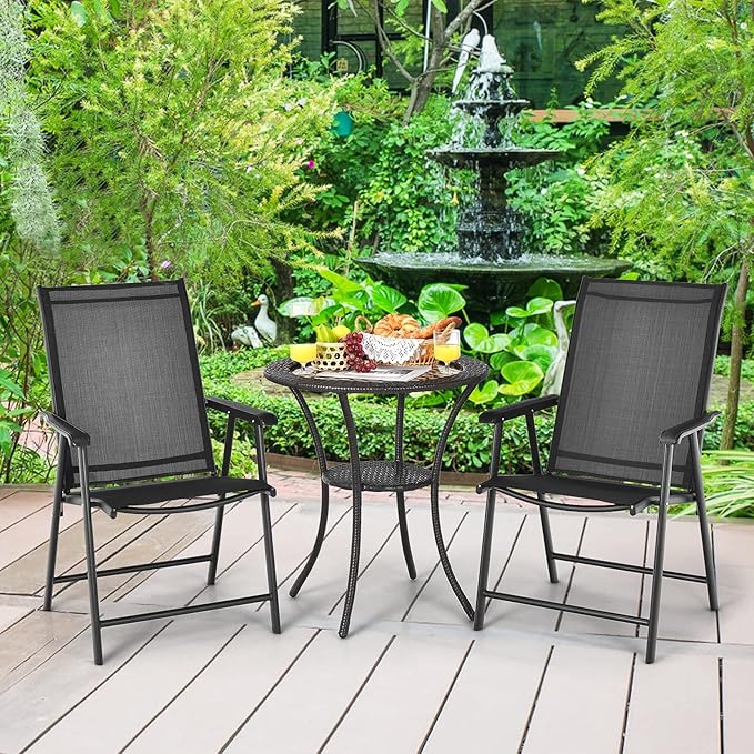 Giantex Set of 4 Patio Folding Chairs, Outdoor Chairs - Image 2