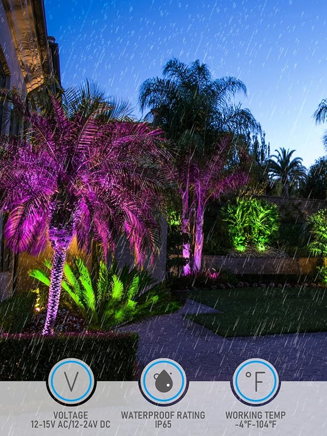 LEONLITE 10W RGB Low Voltage Landscape Lights, Color Changing Wall Wash - Image 5