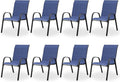 Patio Dining Chairs Set of 8, Outdoor High Stacking Chairs，Breathable Seat by VonzoyHome