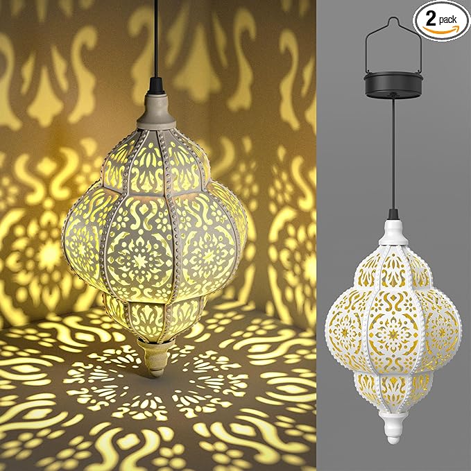 Hanging Solar Lights Outdoor Garden Decor Solar Lantern Waterproof Plastic by Hapjoy
