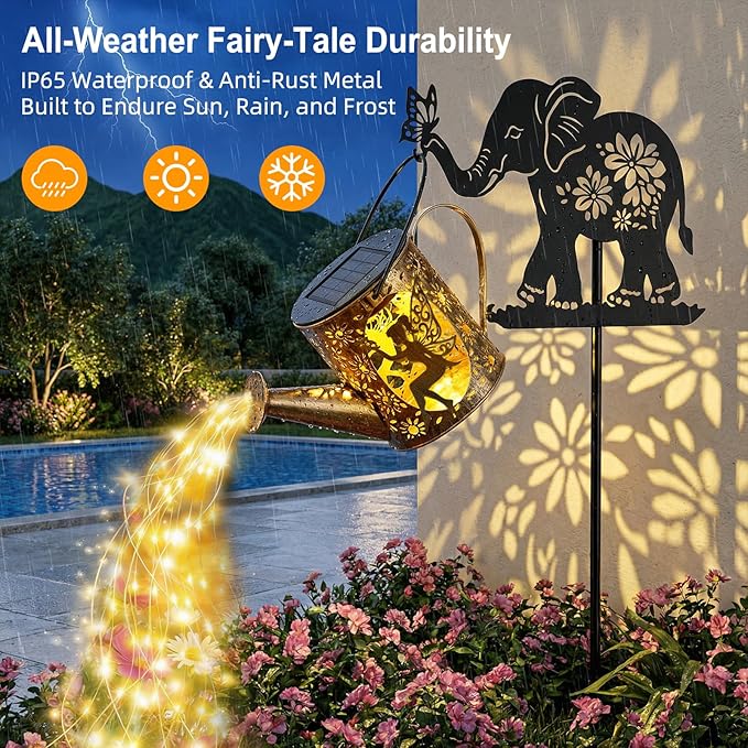 Solar Watering Can Lights Outdoor Decor - Image 3