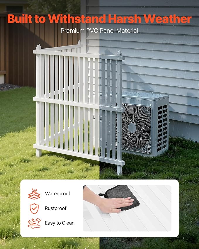 VEVOR 2 Panels Outdoor Privacy Screen, 36 x 45 in Air Conditioner Fence - Image 5