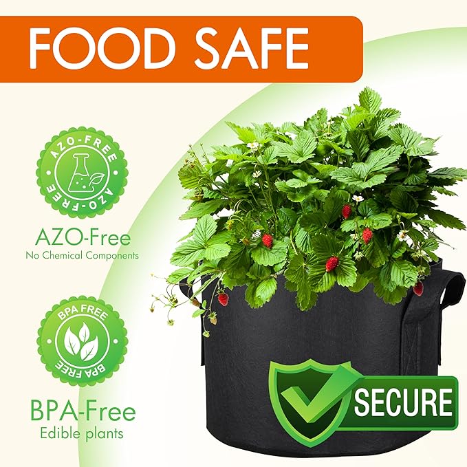 Gardzen 10-Pack 20 Gallon Grow Bags, Aeration Fabric Pots - Image 6