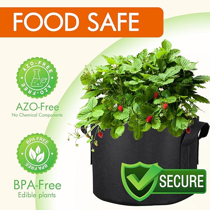 Gardzen 10-Pack 3 Gallons Grow Bags, Aeration Fabric Pots - Image 7