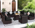 NICESOUL 11 Piece L-Shaped Outdoor Patio Furniture Set by NICESOUL