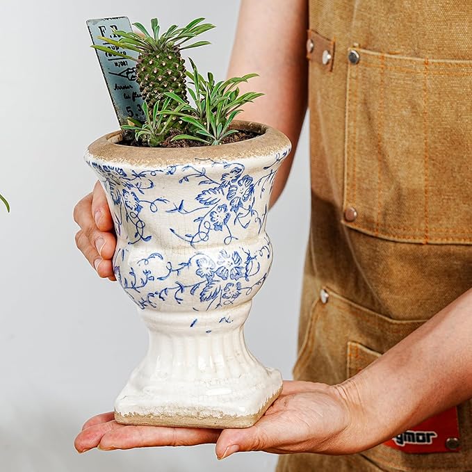 Sungmor Small Ceramic Urn Planter - Image 4